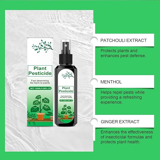 Plant Pesticide Spray Fast-Acting for Indoor and Outdoor Plants, 3.38 Fl Oz