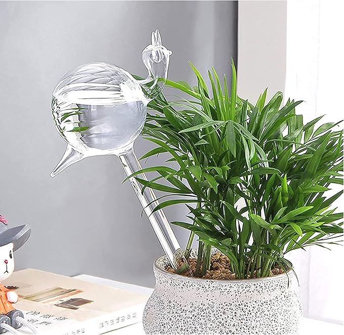 3 Pack Plant Waterer Self Watering Globes,Bird Shape Hand Blown Transparent Mini Durable Clear Glass Aqua Bulbs