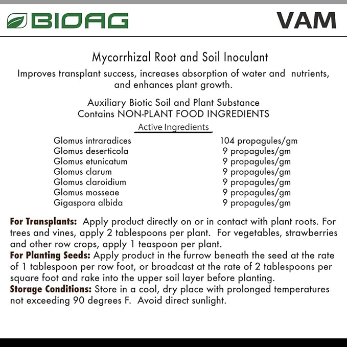 BioAg VAM Endo-Mix 7-Blend Mycorrhizal Root & Soil Inoculantfor Transplanting, Root Growth, Seed Germinating, All Plants, Lawn (1 kg)