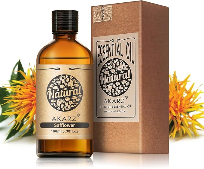AKARZ 100ml Safflower Essential Oil Natural Safflower Oil Pure for Candle Making,DIY Skincare Products Massage,Home Spa Relaxation