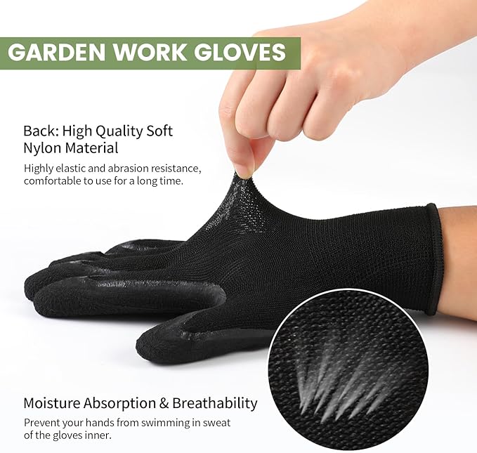 Pleneal Gardening Gloves for Women Men - Leather Garden Gloves Thorn Proof, Outdoor Protective Working Gloves for Weeding