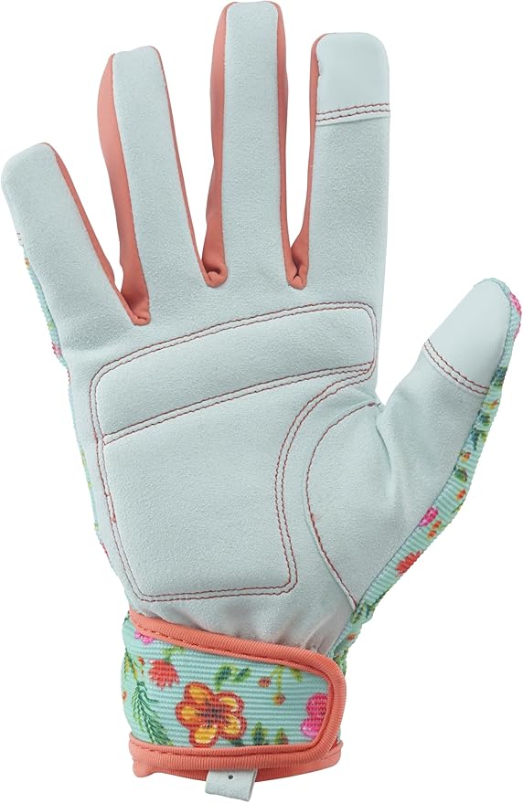 Digz Women's Small Signature Garden Gloves, Breathable, Touchscreen, Floral Print