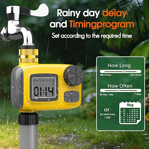 360°Adjustable Drip Irrigation System Kit with Hose Timer - 98FT 1/2" Garden Watering System with 20 Copper Nozzles, Greenhouse Accessories, Irrigation System for Garden,Yard, Lawn, Plant