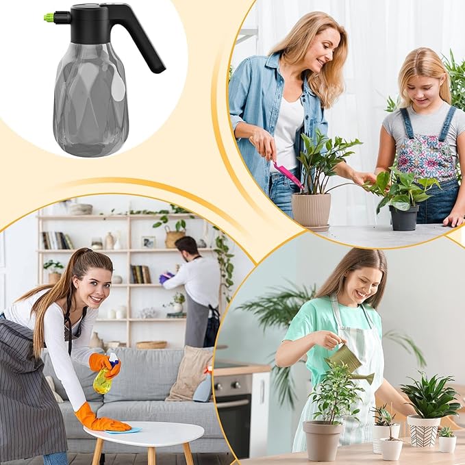 Electric Spray Bottle - 2L Indoor Watering Can for Plants, Automatic Plant Mister, Rechargeable Battery Powered Sprayer | Pump Sprayer for Gardening Lawn Yard Grass Car Cleaning Flowers Vegetables