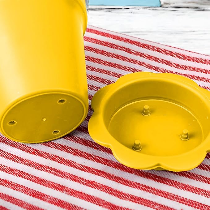 20 Pcs Nursery Pots with Humidity Dome, Flower Pot Dessert Cups with Bring A Plate and Shovel, Planting Cups for Seeds for Indoor Gardening and Plant Propagation(Yellow)