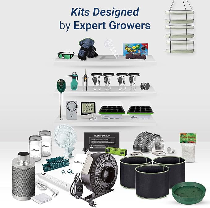 48" x 48" x 80" Complete Grow Tent Kit - 600W LED Grow Light, Black, Aluminum, Mylar