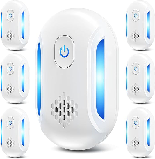 (2026 Upgraded) Ultrasonic Rodent & Pest Indoor Repeller - Stronger Driving Force, Repellent for Mouse, Mice, Rats, Roaches, Ants, Spiders, Bugs, Home Plug-in Device, 2 Mode Switching (6 Pack)
