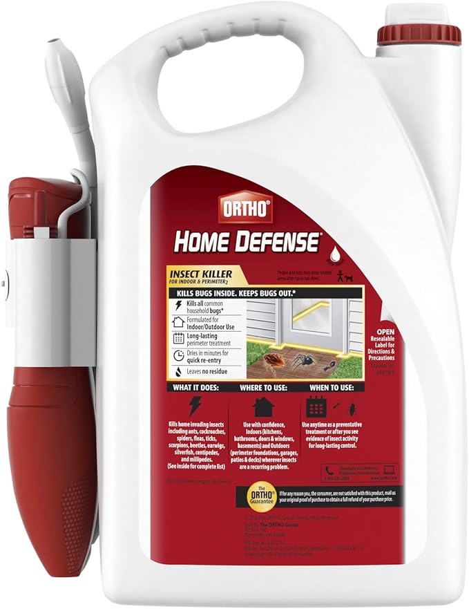 Ortho Home Defense Insect Killer for Indoor & Perimeter2 with Comfort Wand Plus Refill Bundle - Ready-To-Use Bug Spray, Kills Ants, Roaches, and Spiders, 1.33 gal.