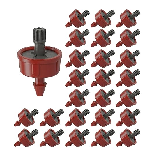 0.75 GPH Pressure Compensating Drippers: 25 Pack Drip Irrigation Spot Watering Drippers Constant Flow Drip Irrigation Parts Drip Emitters for Garden Irrigation System