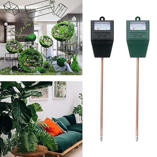 2 Packs Soil Moisture Meter for House Plants, Plant Water Meter Soil Tester Test Kit Soil Hygrometer Sensor for Indoor & Outdoor Use Garden Lawn Farm, No Battery Required (Black & Green)