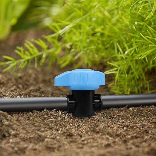 Gardrip 5 Pack 1/2 Inch Drip Irrigation Valve: 1/2 in. in-Line Shut Off Valves for 1/2 Inch Drip Irrigation Tubing (.570-.620" ID) Barbed Cut Off Switch Valve for Garden Irrigation System