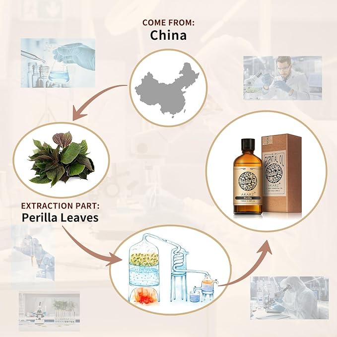 AKARZ 100ml Perilla Essential Oil Natural Perilla Oil Pure for Candle Making,DIY Skincare Products Massage,Home Spa Relaxation