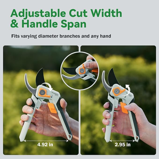 PrunePro 8" Professional Pruning Shears for Gardening Bypass Hand Pruner Stainless Steel Sharp Garden Scissors Plant Flower Rose Garden Clipper - 3 Pack