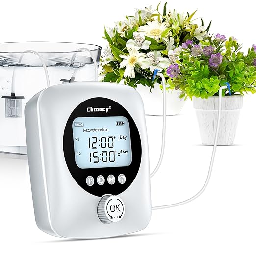Automatic Plant Waterer for 30 Potted Plants - 98FT Dual Pumps Automatic Watering System, Vacation Self Watering Drip Irrigation System & Plant Watering Device with Programmable Water Timer