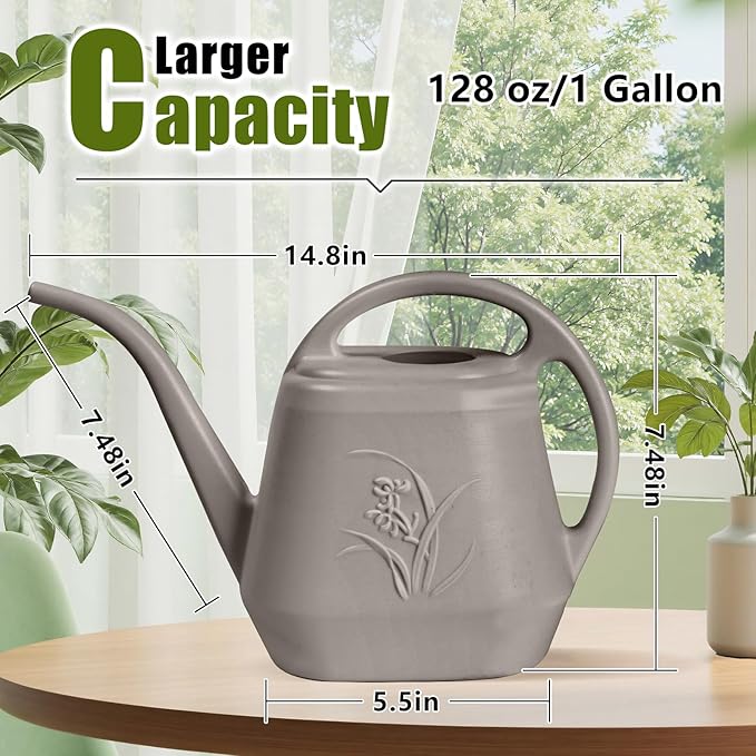 Plastic Watering Can - Coffee Color - 1 Gallon