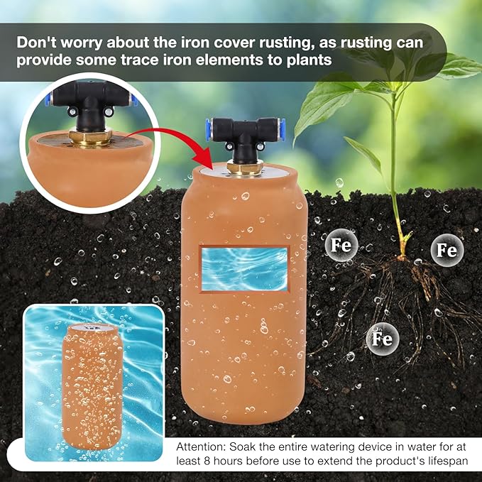 6pcs Plant Watering Device Easy Self Watering Planter for Your Garden 17oz Olla Watering System 3.1x3.1x6inClassic Plant Watering Stakes Vacation Plant Watering Devices