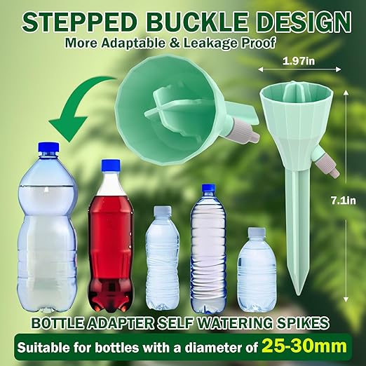 8 Pack Self Watering Spikes for Plant,Self Watering Planter Insert,Automatic Plant Watering Spikes Devices for Indoor Outdoor Potted Plants with Adjustable Control Valve Switch