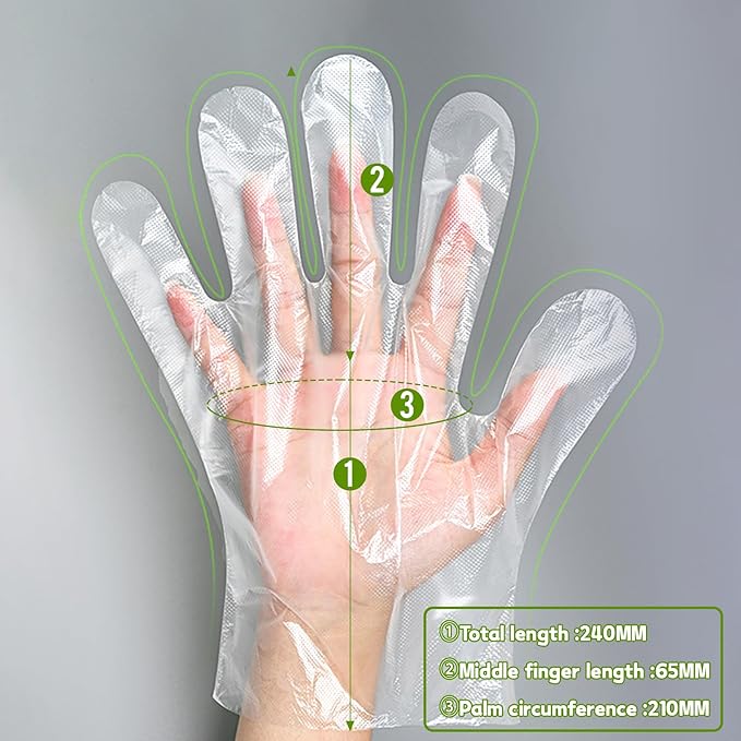 Disposable TPE Gloves Latex-Free Powder-Free BPA-Free Food Safe 100/400 Packs for Food Handling, Gardening, Cleaning