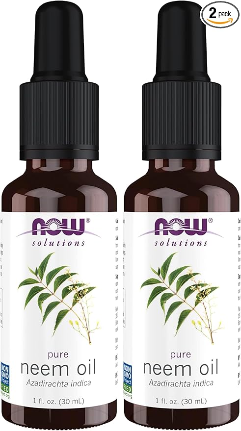 NOW Solutions, Neem Oil, 100% Pure, Made from Azadirachta Indica (Neem) Seed Oil, Natural Relief from Irritation and Other Skin Issues, 1-Ounce, Ingredients: 100% Pure neem Oil (Pack of 2)