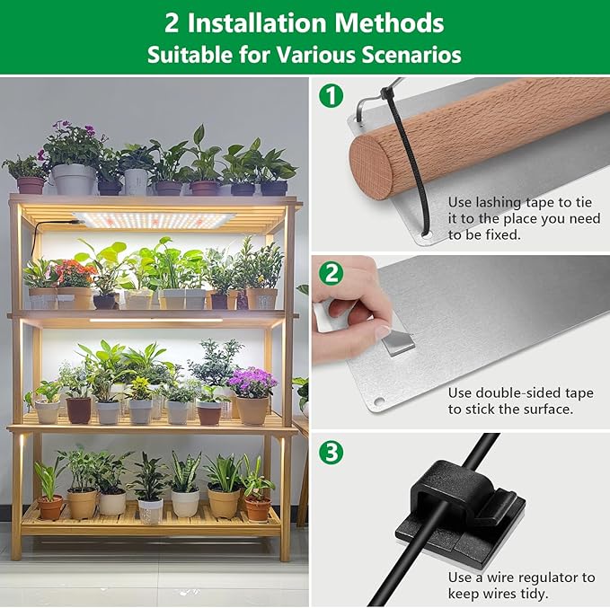 Aumtrly Grow Lights for Seed Starting, 552 LED Full Spectrum Plant Light Panel for Growing Indoor Plants, Slim Grow Lamp with UL Adapter, 6/12/16H Timer, 3 Light Modes, 5 Dimmable