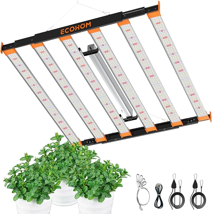 Pro Bar 800W LED Grow Light, Daisy Chain Dimmable Full Spectrum, High PPFD for Indoor Plants Seed Starting Veg Bloom 5x5/4x4ft Coverage, Pro Growing Lamps for Home & Commercial, Retractable