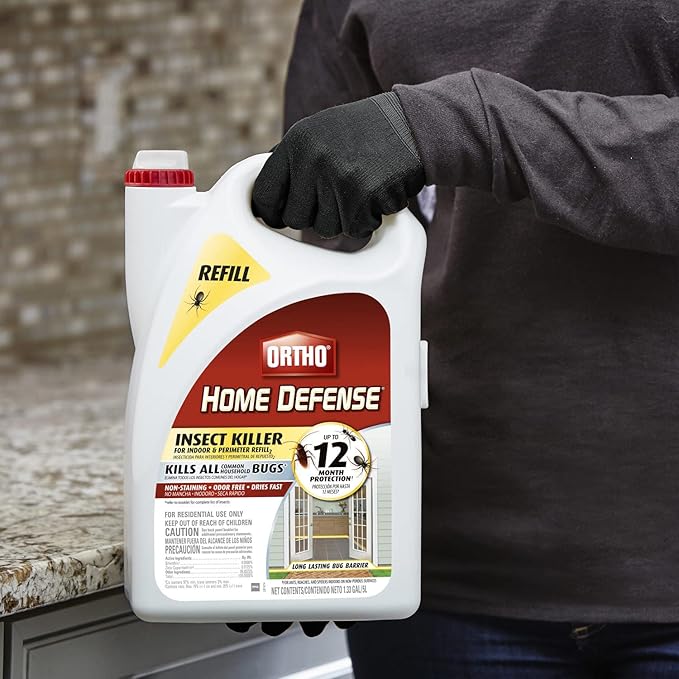 Ortho Home Defense Insect Killer for Indoor & Perimeter2 with Comfort Wand Plus Refill Bundle - Ready-To-Use Bug Spray, Kills Ants, Roaches, and Spiders, 1.33 gal.