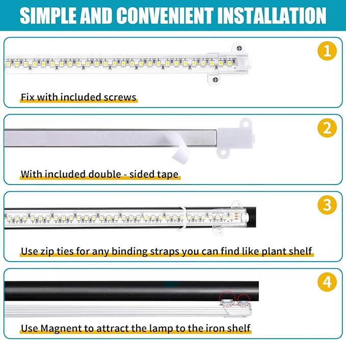 Hywyimlait LED Grow Light Strips for Indoor Plants Full Spectrum 3500K, 96 LEDs Plant Light Bar with 3/9/12H Timer, 10 Dimmable Levels for Seedling Succulent, 13 Inches 2 Head