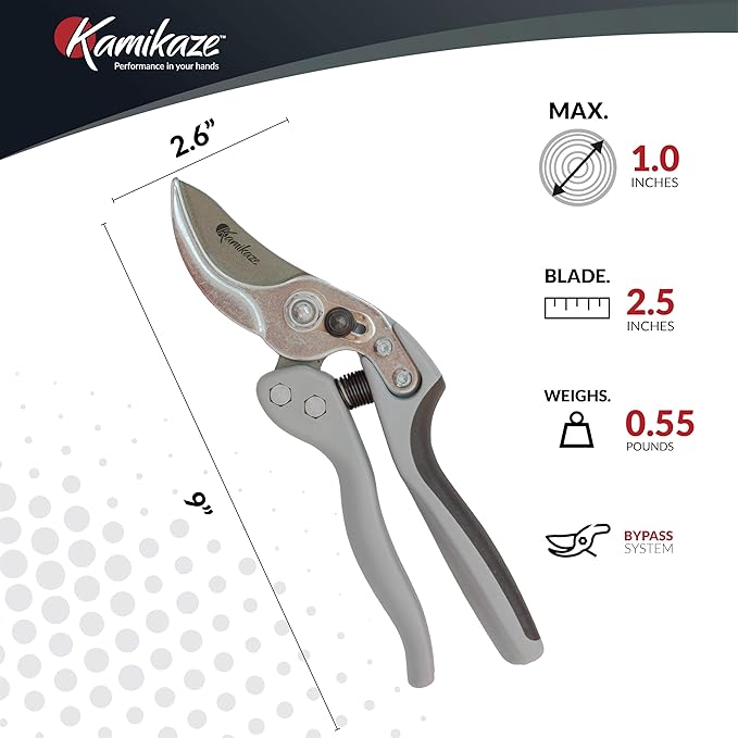 Heavy-Duty Professional Pruning Shears for Gardening, Large-Size Ergonomic Handle to Reduce Hand Fatigue, SK5 High-Carbon Steel Blade, Cuts Branches Up to 1 Inch, Garden Clippers for Tree Trimming