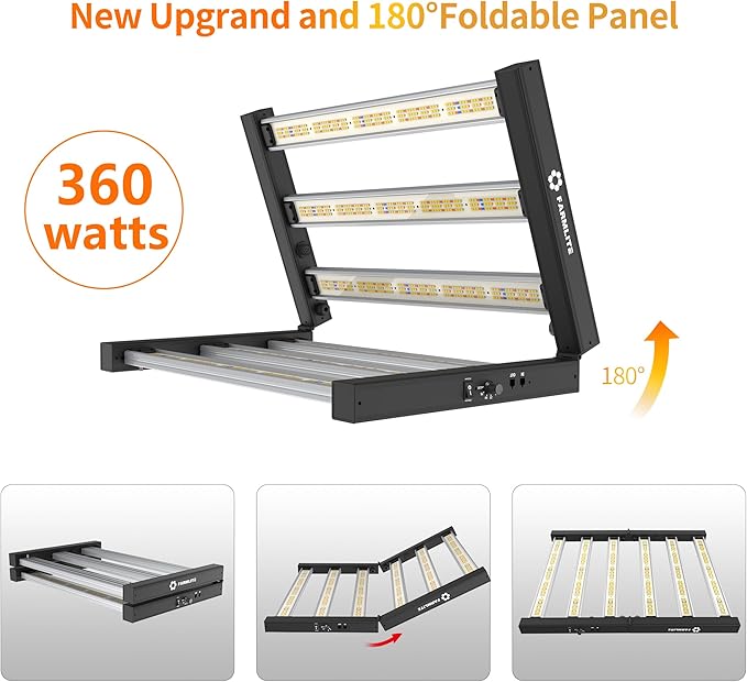 FARMLITE LED Grow Lights for Indoor Plants Full Spectrum Growing Light Bar Plant Hanging Growing Lamps Seedling Daisy Chain Dimmable Board 4x4ft Coverage (360watts)