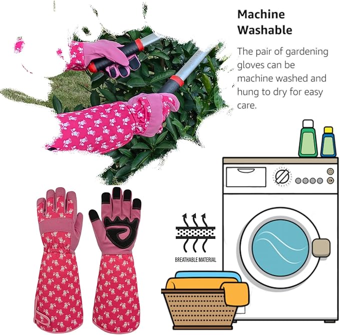 Long Gardening Garden Gloves,Thorn-proof&Puncture Resistance Rose Cactus Gauntlet Glove for Gardener,Gifts