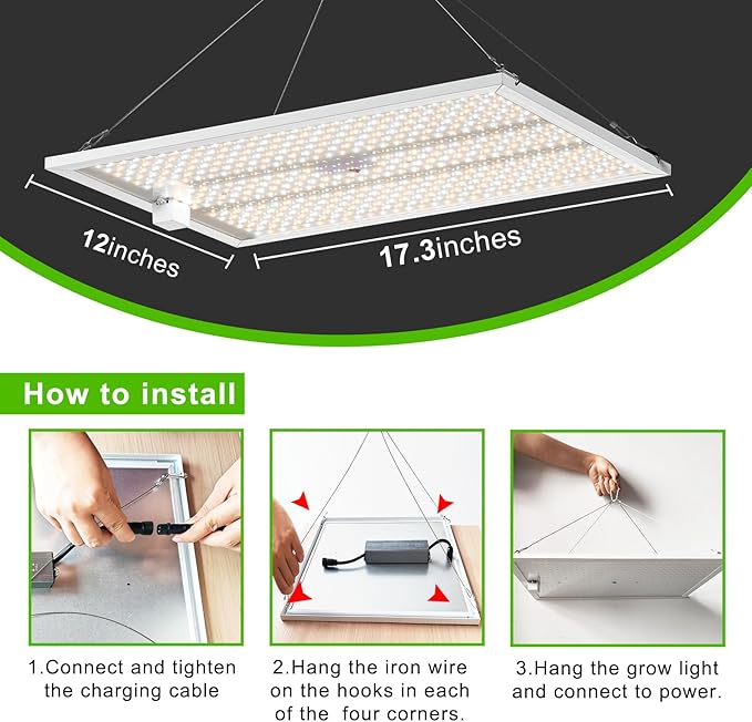 Ceiling Grow Light for Indoor Plants, yadoker 540 LEDs Full Spectrum Halo Plant Light, Safe Voltage Growing Lamp with 4/8/12H Auto Timer, 10 Level Dimmable, Grow Lamp for Tall Large Indoor Plants
