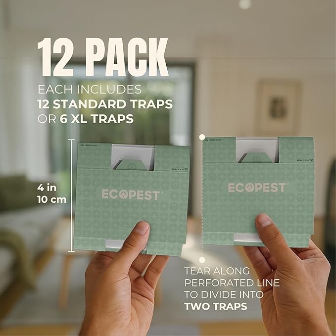 Bed Bug Glue Traps – 12 Pack | Sticky Pest Control Trap and Bed Bug Killer | Adhesive Crawling Insect Interceptors, Trap, Monitor, and Detector for Treatment of Bed Bugs and Other Indoor Pests