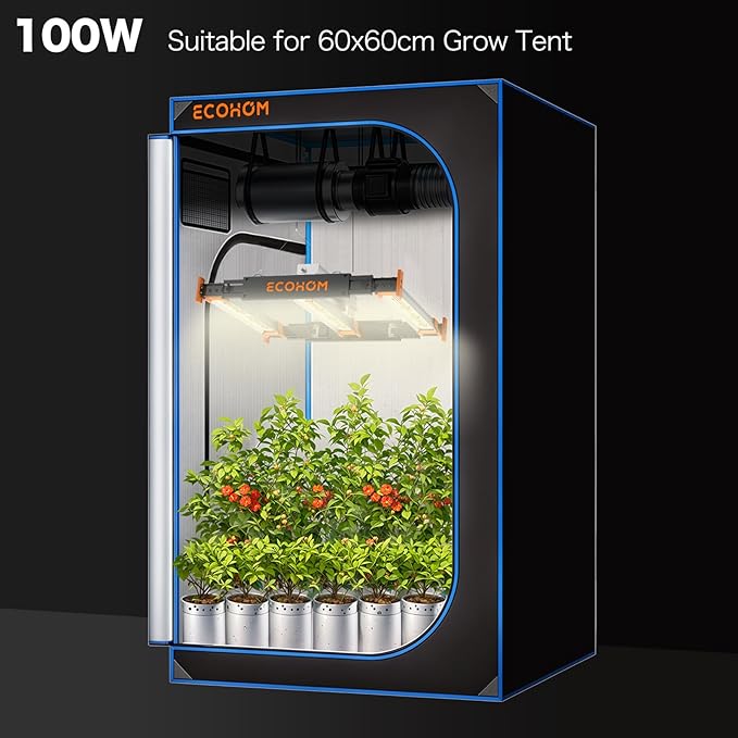 Pro Bar 100W LED Grow Light, Daisy Chain Dimmable Full Spectrum, High PPFD for Indoor Plants Seed Starting Veg Bloom 2x2/3x3ft Coverage, Pro Growing Lamps for Commercial & Home, Retractable