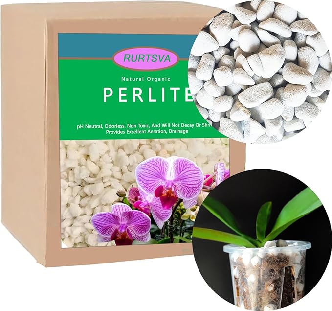 Natural Organic 1-2CM Chunky Perlite 15QT for Plants Horticultural Coarse Pearlite Bulk Potting Mix Garden Soil Amendment for Enhanced Drainage and Ventilation for Indoor Outdoor Plants