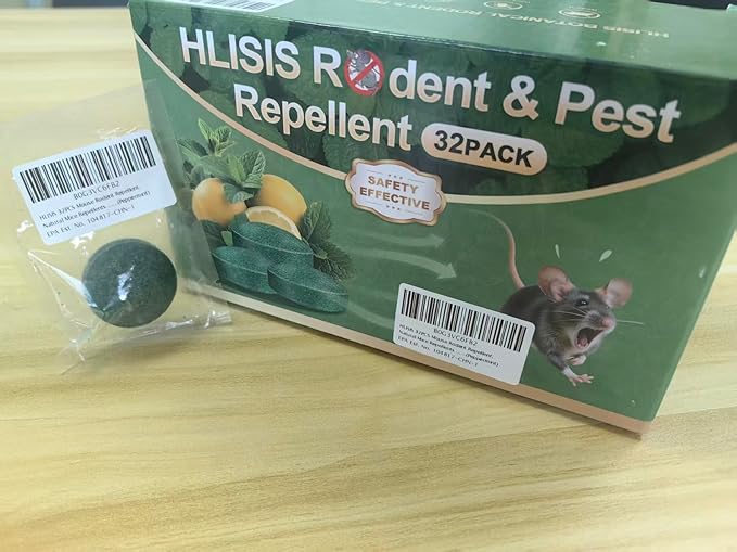 32PCS Mouse Rodent Repellent, Natural Mouse Repellent Peppermint Oil for Mice, Rats, Squirrels, Spiders and Pests, Keeps Pests Away Effectively from Garden & Home (Peppermint)