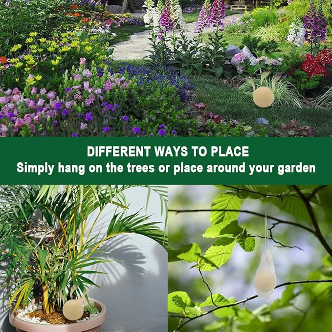 Deer Repellent, Deer & Rabbit Repellent for Plants, Deer Deterrent for Garden and Yard, Rabbit Repellant Outdoor, Keep Deers Away from Trees, Long-Lasting 2 Months Protection-12 Pack