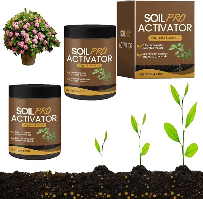 Soil Activator - Organic Soil Activator & Plant Fertilizer, Water Soluble Garden Booster, Natural Root Growth Enhancer,Improve Plant Growth Environment (2Pcs)