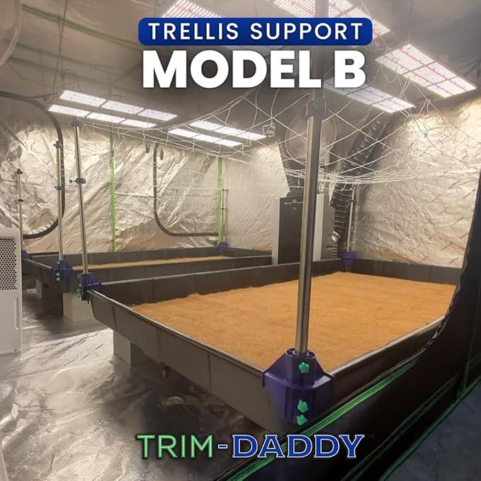 Trim Daddy Trellis System Support Kit (Model B) - for Climbing Plants | Round Corner | Ideal for Hydroponics Growing System, Greenhouse & Garden