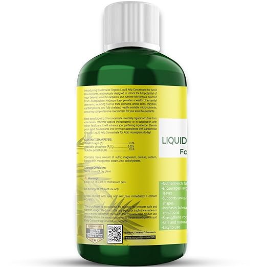 GARDENWISE Organic Premium Seaweed Fertilizer - Liquid Kelp Plant Food for Aroid Houseplants: Monstera, Philodendron, Pothos, ZZ Plant, Dieffenbachia, Alocasia, Caladium (16 OZ)