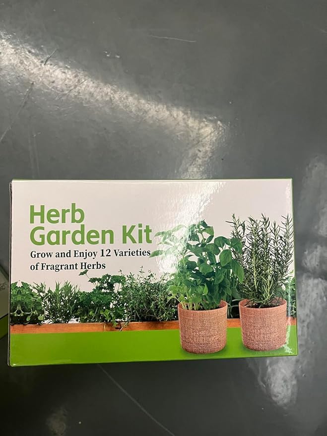 12 Herb Garden Kit - Indoor Herbs Seeds Growing Kit Gardening Gift Birthday Housewarming Christmas Gift for Women Her Men, Complete Starter Set for Beginner