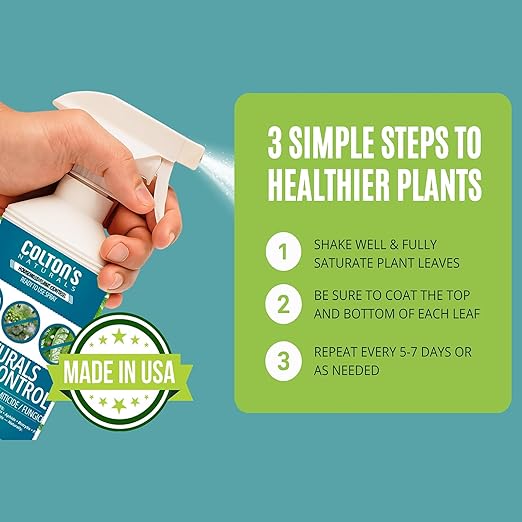 Colton’s Plant Control Ready-to-Use Natural Plant Spray – Maximum Strength Pesticide, Fungicide & Miticide for Spider Mites, Powdery Mildew, and Mold – Safe for Indoor, Outdoor & Garden Use (32 oz)