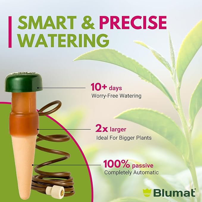 Blumat Plant Watering Devices | Classic XL Self Watering Planter Insert | Automatic Drip Plant Watering Stakes for Pots | Prevents Overwatering and Underwatering for Healthy Growth | 4 Pack