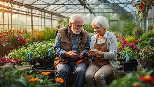 iLight Smart Plant Soil Moisture Meter + App | Bluetooth Soil Sensor + Notifications | Wireless Plant Care Remote Monitoring, Smart Garden Planting Device Indoor Outdoor Plants | Moisture System Gift