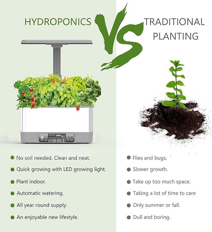 Hydroponics Growing System Kits,APP&WiFi 8 Pods Smart Indoor Herbs Garden with 24W Adjustable Height LED Growth Lights,for Indoor Gardening Gifts,Vegetables Planter