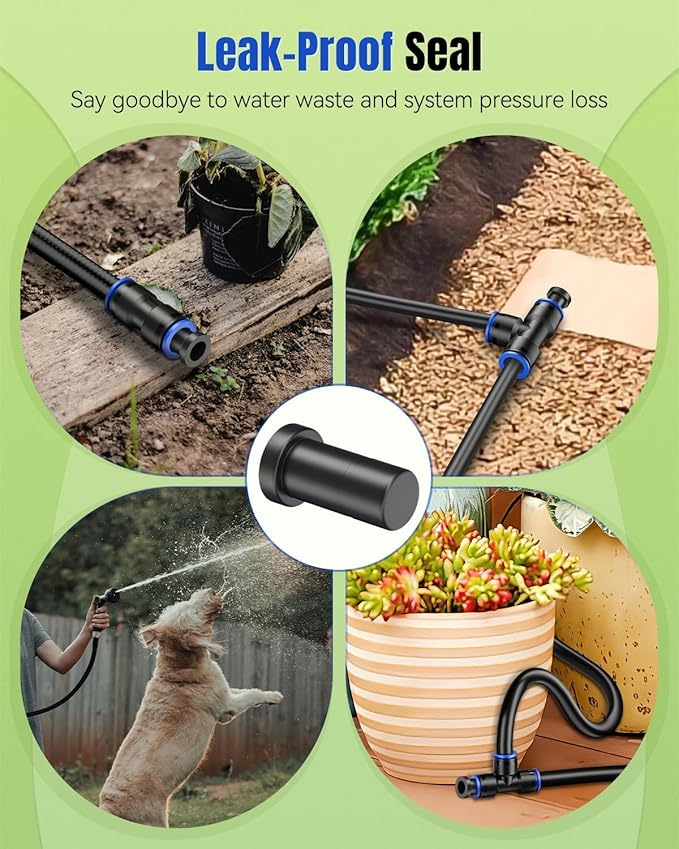 Pawfly 15 Pcs 1/2 Inch End Plugs for Quick Connect 1/2" Drip Irrigation Tee Connectors, 1/2 Inch Drip Irrigation Fittings, Leak-Proof End Cap Fittings End Caps End Closure, Drip Irrigation Parts