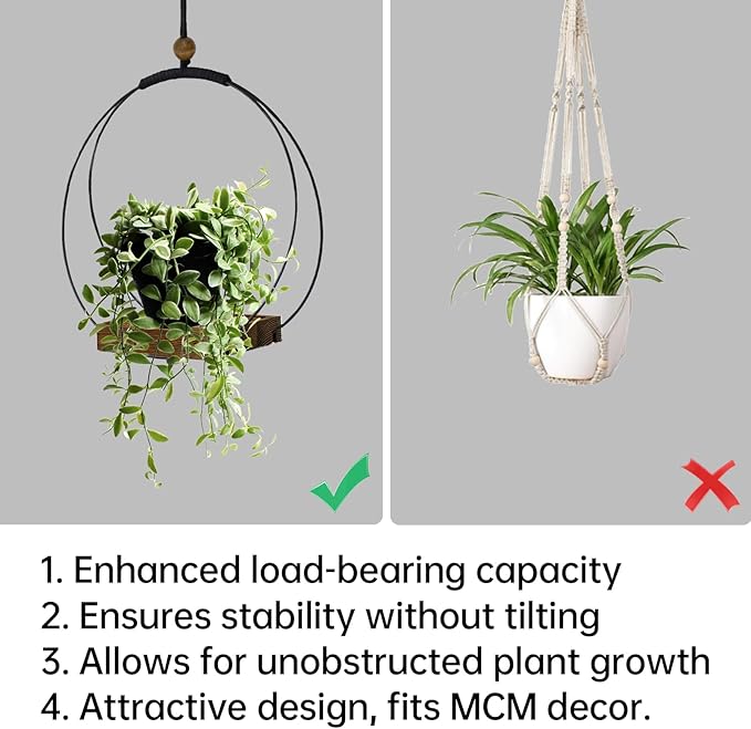 Adnkwolivt Hanging Planter for Indoor Plants - Outdoor Plant Hanger, Mid Century Metal Plant Hanger, Indoor Conner Ceiling, Gift for Mom, Plant Lovers, Housewarming