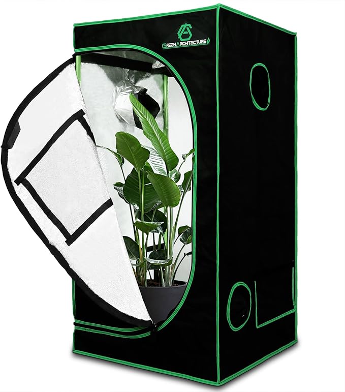 GA Grow Tent 24x24x48 Reflective Mylar Hydroponic Grow Tent with Observation Window and Waterproof Floor Tray for Indoor Plant Growing 2x2 (24x24x48)