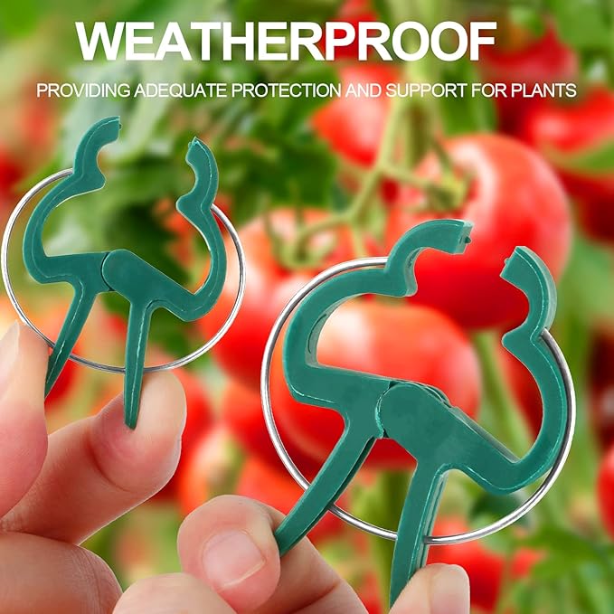 Yinghezu 30 Pcs trumpet 1 inch Plant Support Clips,Flower and Vine,Garden Tomato Plant Support Clips for Supporting Stems,Vines Grow Upright Climbing,Tool for Straightening,Tomato Cage,Trellis.