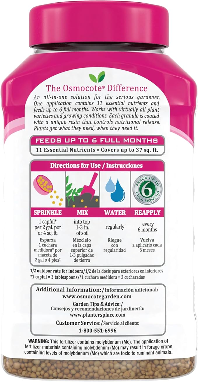 Osmocote Smart-Release Plant Food Plus Outdoor & Indoor - Granular, Continuous Release Plant Fertilizer with 11 Essential Nutrients, 1 lb.