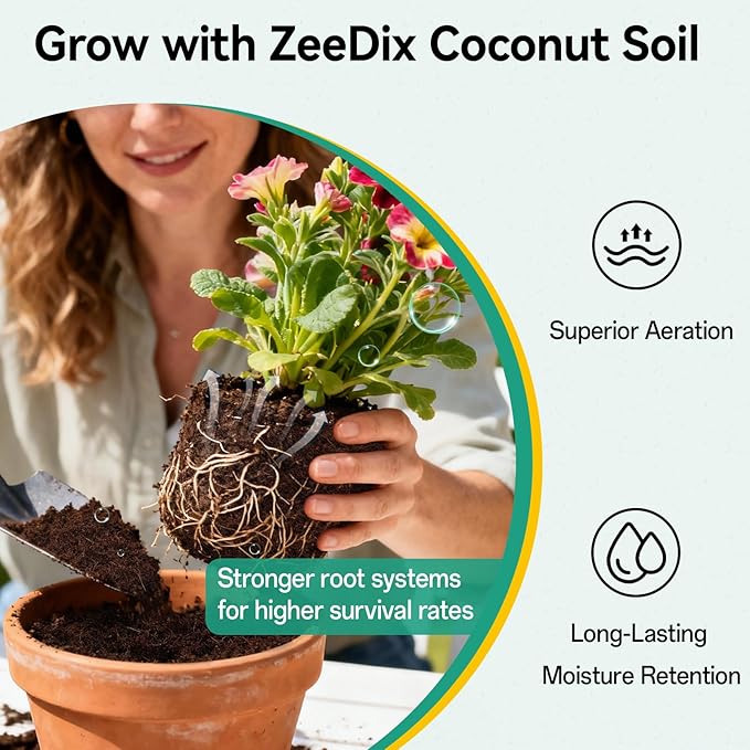 ZeeDix 100 Pcs (30mm) Compressed Coco Coir Fiber Potting Soil Seed Starters - Organic Coco Coir Pellet Fiber Soil for Planting Bonsai, Herbs, Plants, Flowers and Vegetables